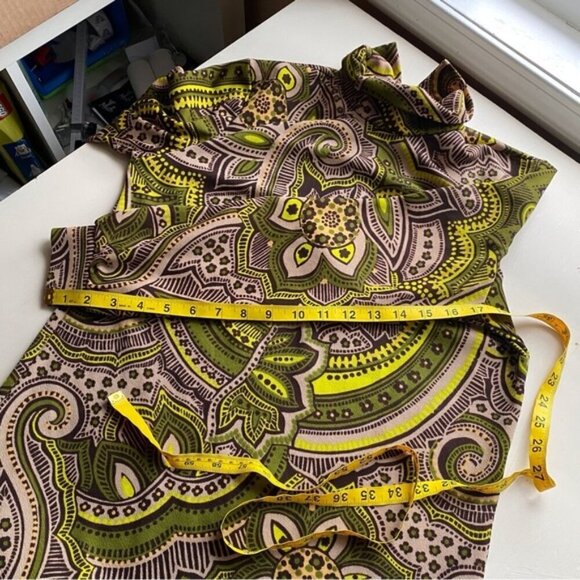 Vintage Wyndham Paisley Long Sleeve Back Zip Blouse Small 70s Groovy Streetwear - Picture 12 of 15